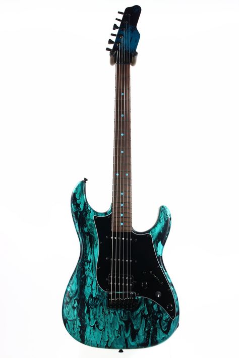 2023 James Tyler USA Studio Elite HD - Black Shmear w/ Turquoise Tint. Matching Dots, Roasted Neck! Guitar Gear, Christmas List, Musical Instruments, Electric Guitar, Musical, Guitar, Dots, Navy Blue, Turquoise