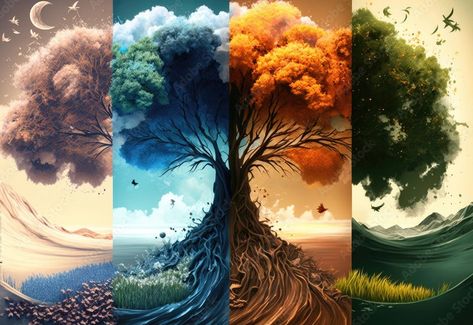 Seasons of Time Four Seasons Painting, Seasons Painting, Writing Blog, Good Morning All, Simple Background Images, Different Seasons, Anime Akatsuki, Mind's Eye, Simple Background