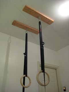 Constantly Varied: CrossFit Home Gym: How to Hang Gymnastic Rings Crossfit Home Gym, Diy Gym Equipment, Garage Gym Ideas, Gymnastics Rings, Diy Fitness, Gymnastic Rings, Sixpack Workout, Home Gym Garage, Diy Workout