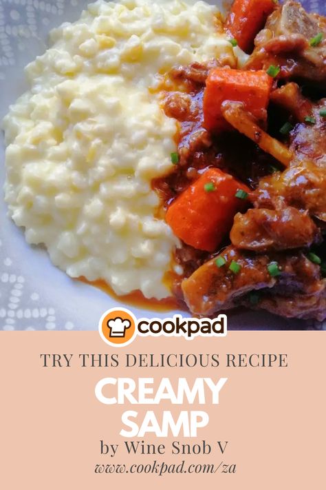 South African Samp Recipes, Samp Recipe Dishes, Samp Recipe South Africa, Creamy Samp Recipes South Africa, How To Cook Samp, Creamy Samp Recipe, Samp Recipe, Africa Dishes, Microwave Chicken Recipes