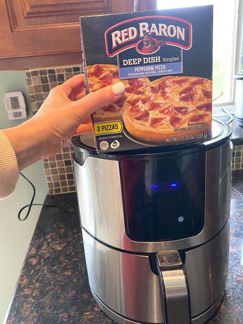 Air Fryer Frozen Red Baron Deep Dish Pizza – Melanie Cooks Frozen Food Air Fryer, Air Fryer Frozen Chicken Breast, Air Fryer French Bread Pizza, Air Fryer French Bread, Fries Shrimp, Pizza In Air Fryer, Meatloaf Recipe With Cheese, Individual Pizza, Pizza In The Air Fryer