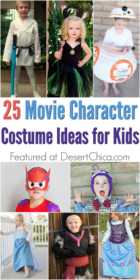 Need a little costume inspiration? Check out these Movie Character Halloween Costume ideas. via @DesertChica Movie Character Dress Up, Character Costume Ideas, Movie Character Halloween Costumes, Movie Character Ideas, Costume Ideas For Kids, Disney Costumes For Kids, Movie Character Halloween, Character Halloween Costumes, Movie Character Costumes