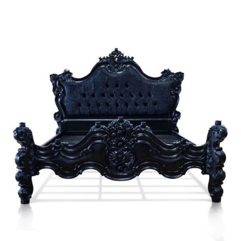 classicfurnitureuk.co.uk Find many great new & used options and get the best deals for EU STOCK Upholstered Gothic bed carved from mahogany wood ~ Baroque Rococo style at the best online prices at eBay! Free shipping for many products! Goth Bed, Baroque Bed, Gothic Bed, Gothic Decor Bedroom, Rococo Furniture, Gothic Room, Modern Baroque, Gothic Bedroom, Gothic Furniture