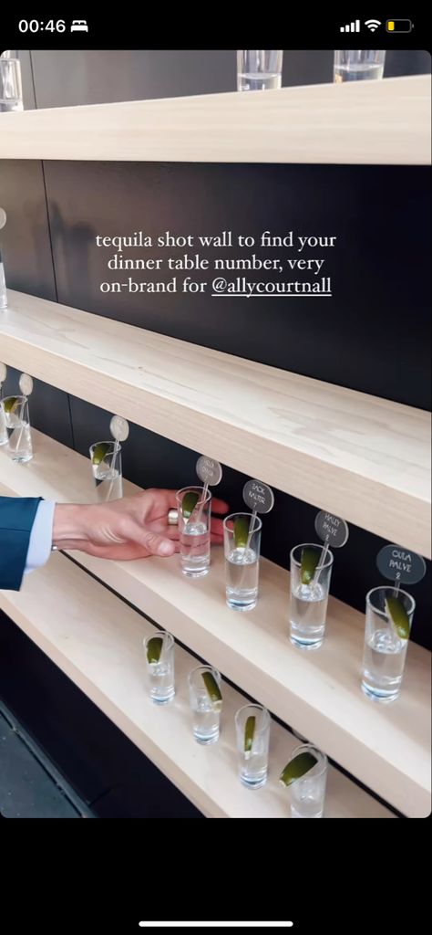 Tequila Wall, Tequila Shots, Table Numbers, Dinner Table, Tequila, Wedding Inspo, Got Married, Wedding Ideas, Finding Yourself