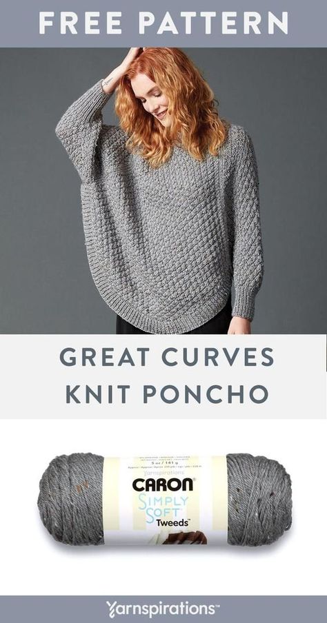 Ravelry Knitting, Knitting Patterns Free Sweater, Poncho Knitting Patterns, Caron Simply Soft, Knit Poncho, Handmade Knit, Sweater Crochet Pattern, Knitted Poncho, Sweater Knitting Patterns