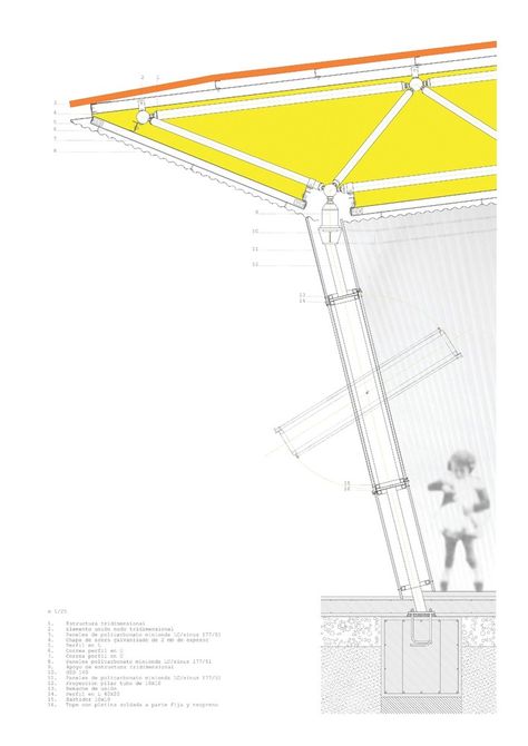 Space Truss, Section Detail, Decorative Blocks, Architectural Finishes, Library Interior, Tensile Structures, Autocad Blocks, Airport Design, Roof Architecture