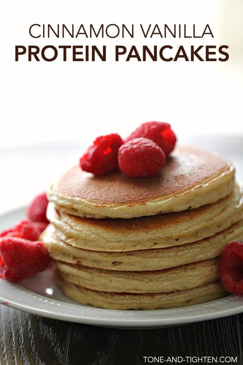 Cinnamon Vanilla Protein Pancakes (Kodiak Cakes) | Tone and Tighten Protein Pancakes Kodiak, Vanilla Protein Pancakes, Kodiak Cakes Recipe, Kodiak Pancakes, Kodiak Cakes, Classic Breakfast, Protein Pancakes, Breakfast On The Go, Cinnamon Vanilla