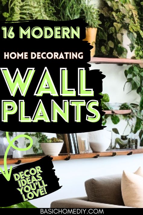 Find 16 amazing wall plants decor ideas for the home. Whether you’re adding real or artificial plants, these creative ideas fit any space. From hanging plants over the couch wall, decorating a TV wall, or placing cute greenery in the living room, these tips work in every room—kitchen, bathroom, bedroom, or even the nursery. Add a farmhouse charm to your entryway, corner wall, staircase, or hexagon mirror. Whether it's a dining room or a green wall, you'll love these home decor ideas. Greenery Wall Decor Bedroom, Floating Shelves Plant Wall, Plants On Wall Ideas, Plant And Mirror Wall, Plant Walls Living Room, Decorating A Tv Wall, Bathroom Plant Wall, Plant Wall Shelf Ideas, Wall Mounted Planters Indoor