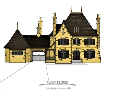 French chateau designed by Joe Davis. French Mansion Floor Plan, French Chateau Floor Plans, Modern French Chateau Floor Plans, Chateau Floor Plans, French Chateau Blueprints, Old French Chateau, Classic House Plans, French House Plans, Old World Home