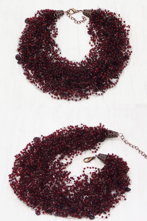 Pomegranate Beads, Pomegranate Necklace, Pomegranate Jewelry, Jewelry Ruby, Large Beads, Small Beads, Garnet Necklace, Red Necklace, Red Jewelry