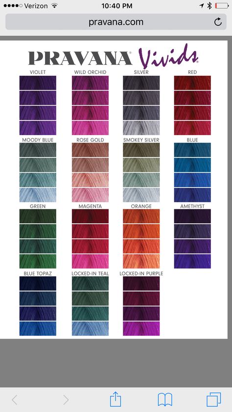 Pravana Vivids color chart Pravana Purple Tourmaline, Pravana Vivids Violet, Taurus Hair Color, Blue Hair Formula, Pravana Vivids Color Chart, Pravana Color Formulas, Pravana Hair Color Chart Chromasilk, Pravana Color Chart, Pravana Rose Gold