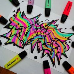 Graffiti Alphabet Styles, Easy Graffiti Drawings, Graffiti Art Letters, Graffiti Wildstyle, Graffiti Pictures, Graffiti Text, Graffiti Piece, Graffiti Tattoo, Character Portrait