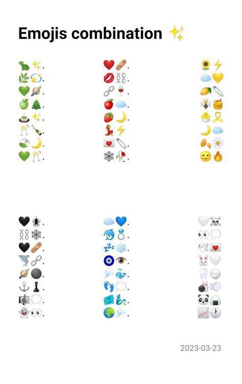 Cute Combination Emoji, Two Emojis Combinations, Earth Emoji Combinations, Emoji For Nature, Asethic Emojis Combo, Rain Aesthetic Emoji Combo, Emoji For Instagram Post, Magic Emoji Combos, Cloud Emoji Combinations