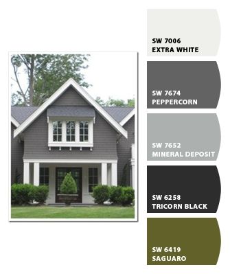 Peppercorn House Exterior, Peppercorn Exterior House, Sherwin Williams Peppercorn Exterior, Peppercorn Sherwin Williams Exterior, Gray Sherwin Williams, Exterior Paint Colours, Flowers Backyard, Outside House Colors, Gray House Exterior