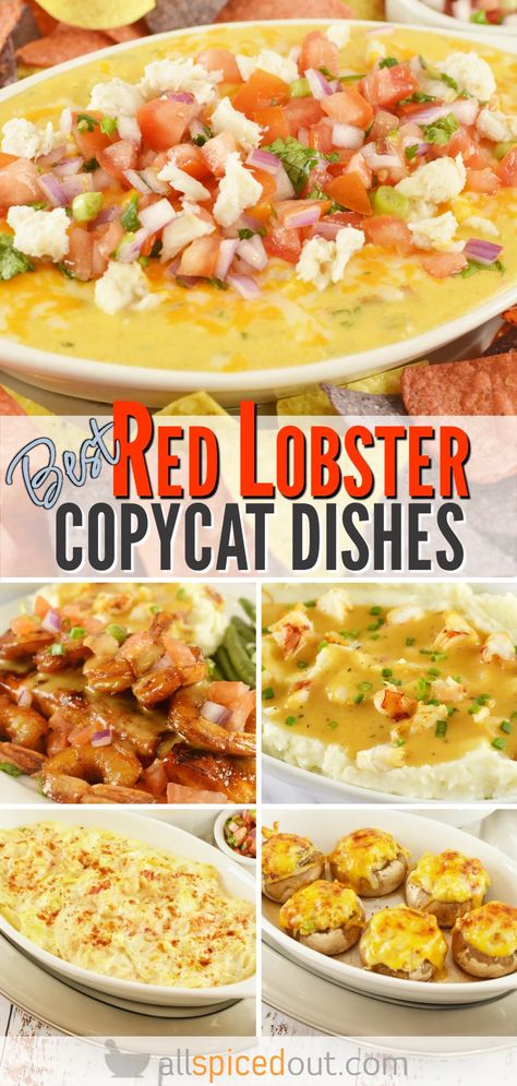 The Best Easy Red Lobster Copycat Recipes - All Spiced Out Red Lobster Lobster Dip Recipe, Red Lobster Menu Dinners, Red Lobster Walts Favorite Shrimp Recipe, Red Lobster Mac And Cheese Recipe, Red Lobster Lobster Mashed Potatoes, Lobster Mashed Potatoes Recipe, Red Lobster Bar Harbor Bake Recipe, Best Lobster Recipes, Red Lobster Mashed Potatoes