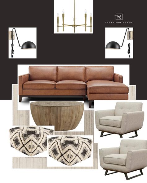 Large Moody Living Room, Moody Living Room Leather Sofa, Home Decor Ideas Family Room, Moody Waiting Room, Moody Bonus Room Ideas, Modern Waiting Room Design, Moody Contemporary Living Room, Moody Movie Room, Dark Media Room