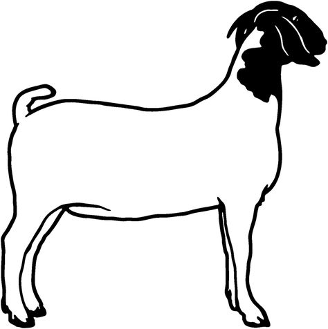 Boer Goat Silhouette Goat Face Drawing, Goat Outline, Show Steer Silhouette, Show Goat Silhouette, Goat Silhouette Design, Show Livestock Silhouette, Goat Names, Boer Goat Silhouette, Goat Silhouette