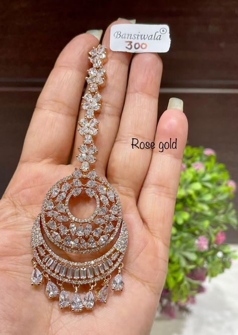 Diamond Mangtika, Polki Designs, Wedding Jewellery Designs, Wedding Jewellery, Jewellery Designs, Bridal Jewelry, Wedding Jewelry, Crochet Earrings, Jewelry Design