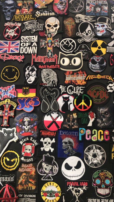 Emo Prom, Crust Pants, Metal Patches, Raiders Wallpaper, Battle Jackets, Vest Patches, Punk Culture, Band Patches, Heavy Metal Art