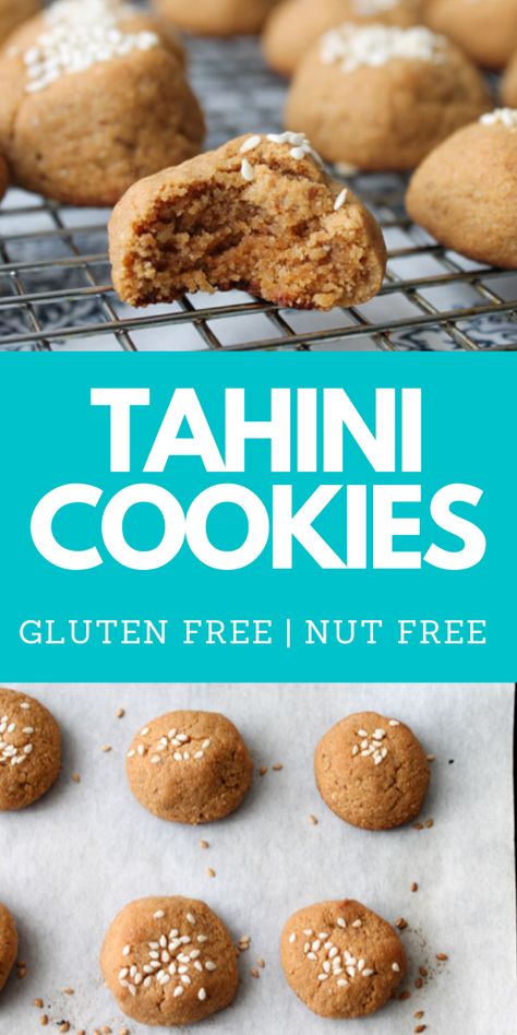 Health Dessert Recipes, Vegan Gluten Free Cookies, Gluten Free Lemon Bars, Cookies Light, Gluten Free Desserts Healthy, Tahini Cookies, Tahini Recipe, Gluten Free Kids, Chewy Cookies