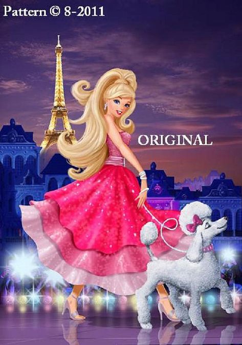 Barbie in Paris... DIGITAL DOWNLOAD... by BeadedBirdXStitch Barbie Cartoon Aesthetic, Barbie In Paris, Og Barbie, Barbie Pfp, Barbie Nostalgia, Barbie Dog, Barbie Pics, Fashion Fairytale, Barbie Fairy