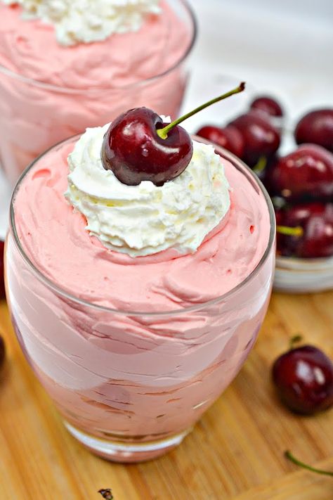 Keto Cherry Cheesecake Fluff - Easy No Bake Recipe Keto Cheesecake Fluff Jello Pudding, Cheesecake Fluff Keto, Keto Cherry Cheesecake, Cherry Cheesecake Fluff, Keto Cheesecake Fluff, Fluff Recipes, Cheesecake Parfait, Cheesecake Fluff, Fluff Desserts