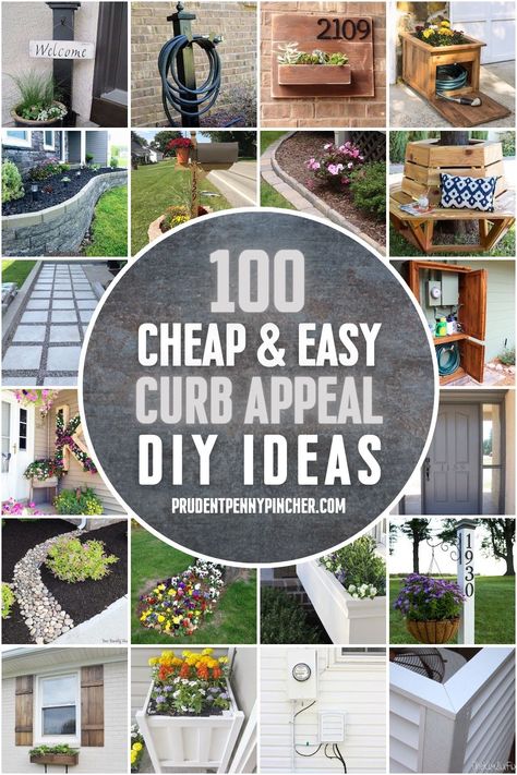 Make your home eye-catching with these creative front yard DIY ideas that will improve your curb appeal on a budget. From landscaping ideas to exterior makeover ideas, there are plenty of easy DIY projects to choose from. Yard Diy Ideas, Front Yard Diy, Curb Appeal Diy Ideas, Easy Curb Appeal, Front Yards Diy, Front Yards Curb Appeal, Porch Landscaping, Yard Diy, Easy Diy Ideas