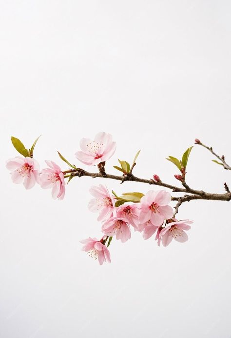 Premium Photo | Single sakura flower branch on white background Sakura Leaves, Blossom Pictures, Sakura Branch, Flower Sakura, Door Display, Blossom Branch, Animal Anatomy, Door Displays, Sakura Tree