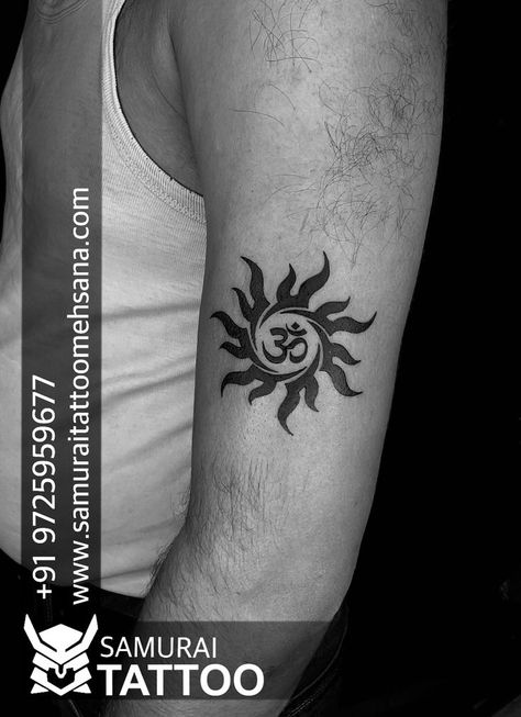 Sun With Om Tattoo, Meaning Full Tattoo, Om Tattoo Designs, Tattoo Sanskrit, Sun Tattoo Meaning, Tattoo Sun, Om Tattoo Design, Tattoo Design For Hand, Sanskrit Tattoo