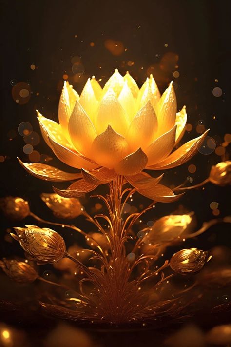 Golden Lotus Flower, God Of Fury, Lotus Wallpaper, Golden Lotus, Gold Lotus, Lotus Flower, Style Fashion, Lotus, Zen