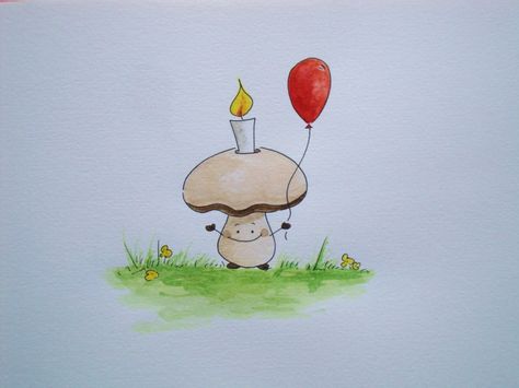 Birthday Mushroom Mushroom Birthday Wishes, Mushroom Art, Funny Cartoons, Happy Quotes, Birthday Wishes, Happy Birthday, Stuffed Mushrooms, Snoopy, Birthday Cards