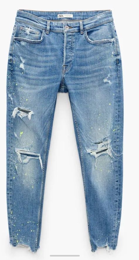 Damage Jeans For Women, Damage Jeans Men, Denim Trousers Outfit, Damage Jeans, Denim Diy Clothes, Boyfriend Jeans Outfit, Cotton Pants Men, Zara Man Jeans, Mens Fashion Blazer