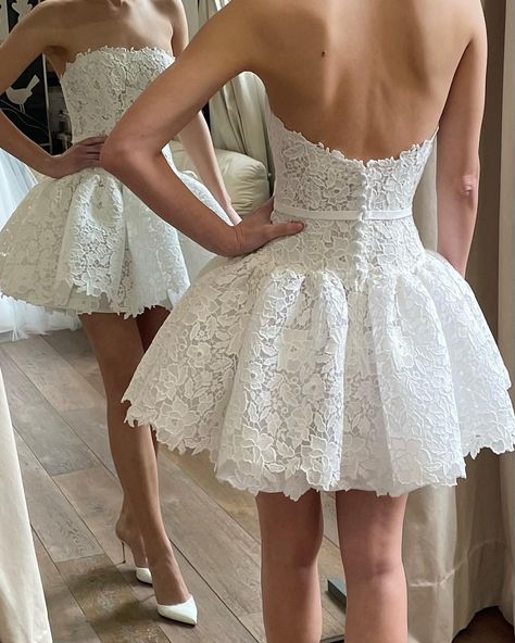 Bride Party Dress, Short White Dress Wedding, Short Wedding Dresses, Knee Length Wedding Dress, Bride Party, Beach Bridal Gown, Beach Wedding Dress Boho, Lace Ball Gowns, Fashion Gowns