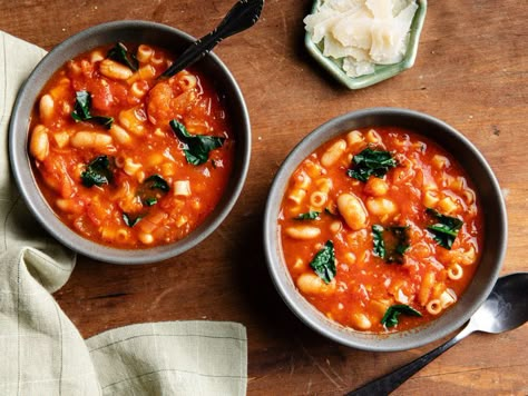 Stanley Tucci's Pasta Fagioli Recipe Features a Genius Shortcut Pasta Fagioli Recipe, Red Pasta, Stanley Tucci, Pasta Fagioli, Making Pasta, Italian Soup, Pasta E Fagioli, Small Pasta, Cooking Prep