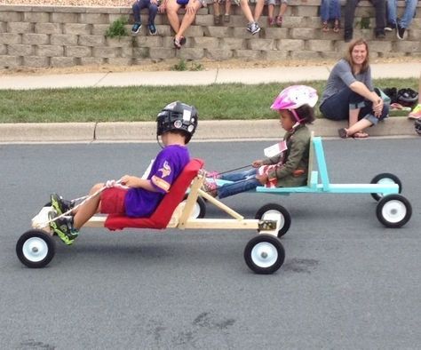 Diy Soap Box, Wooden Go Kart, Soap Box Racer, Soap Box Derby Cars, Soap Box Cars, Wood Car, Simple Soap, Derby Car, Diy Go Kart