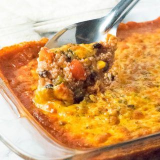 Quinoa Enchilada Casserole - Fox Valley Foodie Quinoa Enchilada Casserole, Quinoa Enchilada, Potluck Dishes, Enchilada Casserole, Freezer Meal, Grain Foods, Gifts For Coffee Lovers, Milk Recipes, Freezer Meals