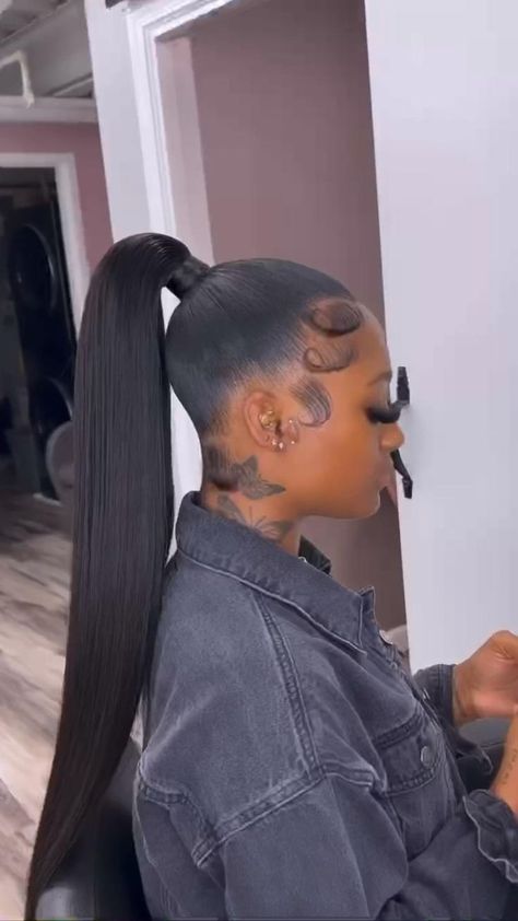 Ponytail Hairstyle Ideas, Sleek Braided Ponytail, Bob Braids Hairstyles, High Ponytail Hairstyles, Weave Ponytail Hairstyles, Long Hair Ponytail, Sleek Ponytail Hairstyles, Ponytail Hairstyle, Cute Ponytails