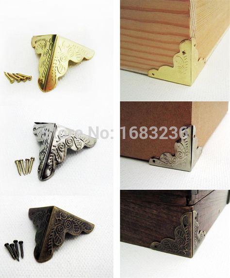 12X Decorative Antique Brass Golden Silvery Jewelry Wine Gift Box Wooden Case Chest Edge Cover Corner Protector Guard 25mm+Nails Wine Gift Boxes, Antique Jewelry Box, Jewelry Chest, Corner Protectors, Antique Iron, Wine Box, Wood Case, Wooden Jewelry Boxes, Metal Tins