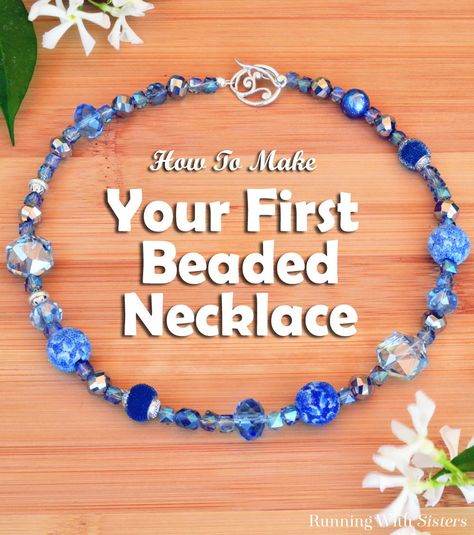 How To Use Crystal Beads, Stringing Necklaces Diy Jewelry, Making A Beaded Necklace, How To Close A Necklace, How To Make A Bead Necklace, How To Make Bead Necklaces, How To String Beads, Make Necklaces With Beads, Making Necklaces With Beads