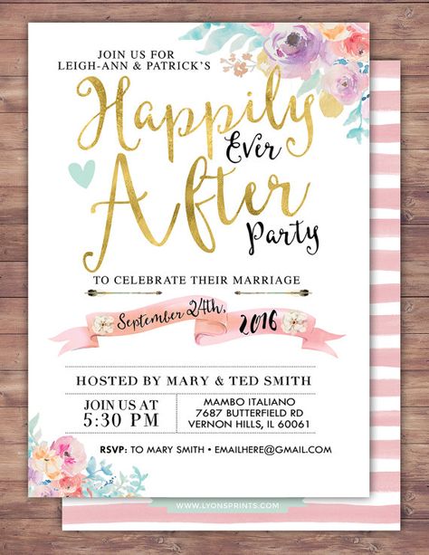 Happily Ever After Party, Ever After Party, Wedding Shower Invitation, Wedding Reception Invitations, Wedding After Party, Reception Invitations, Wedding Shower Invitations, Wedding Boho, Rustic Invitations