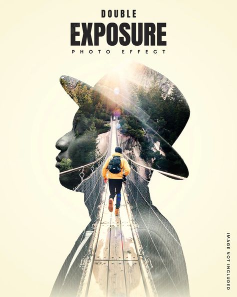 Creative Double Exposure Ideas, Double Exposure Poster Design, Photoshop Masking Ideas, Photoshop Double Exposure, Photo And Graphic, Double Exposure Poster, Composite Design, Double Exposure Photoshop, Double Exposure Art