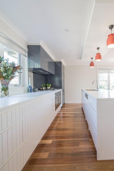 Whisper White Dulux Paint, Dulux Natural White Walls, Dulux White On White, Kitchen With Island Bench, Dulux White Paint, Galley Kitchen With Island, White Paint Colours, Dulux Whisper White, Dulux Natural White