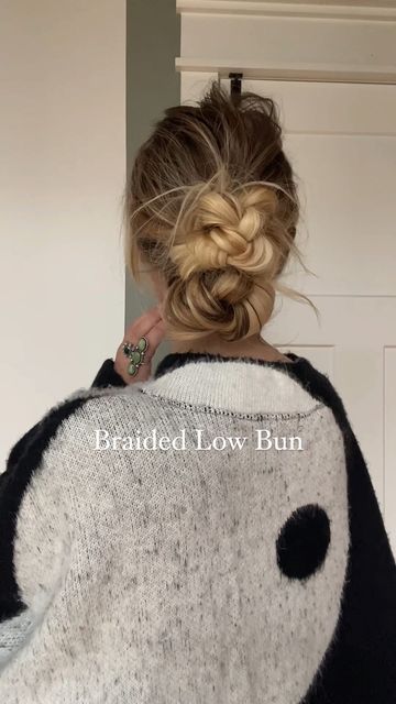 Braided Low Bun Hairstyles Tutorial, Low Bun With Braid Tutorial, Low Boho Bun Tutorial, Plaits Into Low Bun, Low Curly Bun Wedding Hair Tutorial, Low Bun, Hair Tutorials Easy, 15 % Off, Boho Bridal