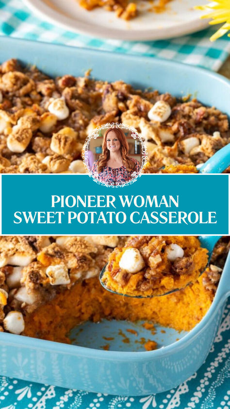 Pioneer Woman Sweet Potato Casserole Pioneer Women Sweet Potato Casserole, Pioneer Woman Potato Casserole, Sweet Potato Pie Pioneer Woman, Pioneer Women Sweet Potatoe Casserole, Baked Sweet Potato Casserole Recipes, Ina Garden Sweet Potato Casserole, Soul Sweet Taters Pioneer Woman, Sweet Potato Casserole With Ritz, Sweet Potatoe Casserole Marshmallows