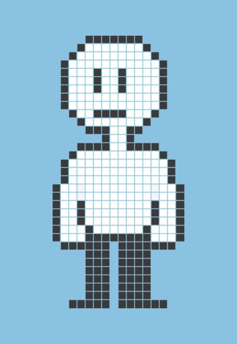 8 bit grid Pixel Sprite Base, Pixel Base, Human Base, Undertale Deltarune, Art Pins, Pixel Art Tutorial, Games Ideas, Character Base, Pixel Pattern