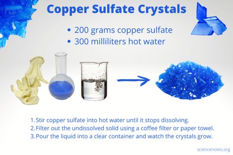 See how easy it is to grow copper sulfate crystals, which are naturally bright blue. These simple step by step instructions yield crystals in a day. Homemade Crystals, Diy Crystal Growing, Diy Crystal Crafts, Copper Sulphate, Grow Your Own Crystals, Crazy Scientist, Crystal Growing, Growing Crystals, Dragon Family