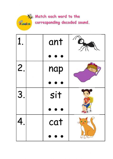 Jolly Phonics Phase 1, Jolly Phonics Worksheets, Phonic Worksheet, Phonics Phase 1, Jolly Phonics Printable, Kindergarten Esl, Phonics Chart, Phonics Worksheets Free, 3 Letter Words