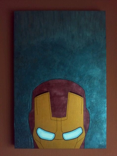 Iron Man - Acrylic Painting Ironman Painting Easy, Marvel Painting Ideas Easy, Iron Man Drawing Easy, Iron Man Painting, Iron Man Drawing, Marvel Paintings, Painting Inspo, Easy Paintings, Drawing Ideas