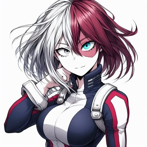 my hero academia Female Todoroki, My Hero Academia Genderbend, Erin Clover, Fem Todoroki, Rule 63, Cool Electric Guitars, Todoroki Shouto, Hero Girl, Black Clover Anime