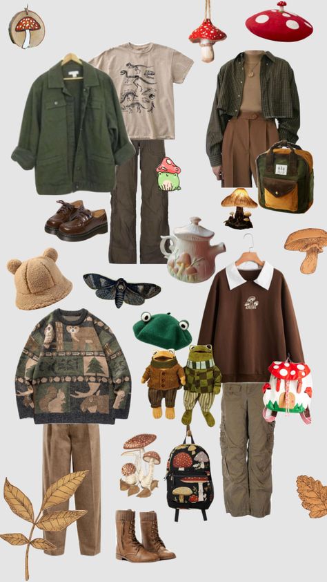 Cottagecore Aesthetic Male Outfits, Fairy Core Guy Outfits, Cottagecore Outfits For Men, Frog And Toad Aesthetic Clothes, Goblin Aesthetic Outfits, Cottagecore Gender Neutral, Indie Outfits 2023, Baggy Cottagecore Outfits, Cottage Core Nonbinary Outfits